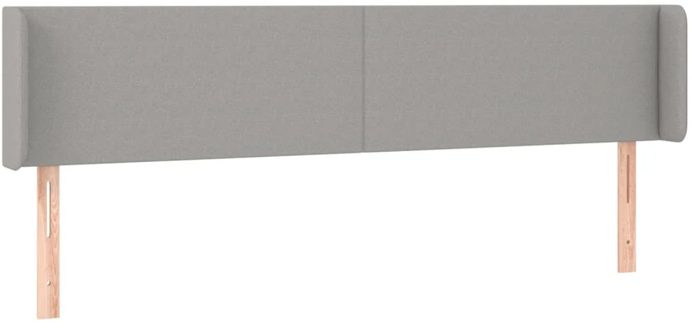 Galvūgalis su LED, šviesiai pilkas, 203x16x78/88cm, audinys