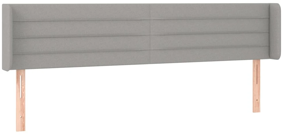 Galvūgalis su LED, šviesiai pilkas, 203x16x78/88cm, audinys