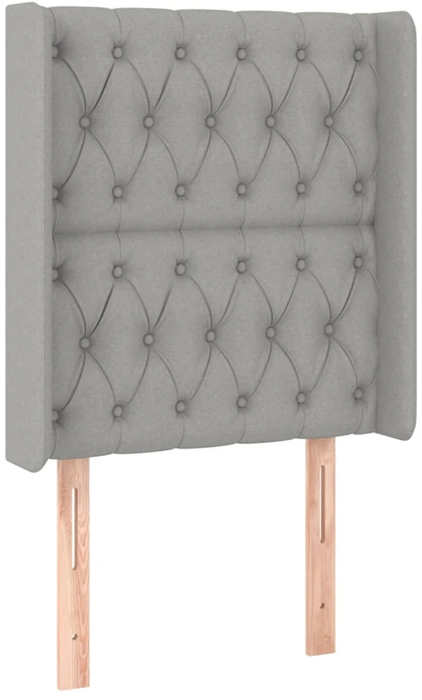 Galvūgalis su LED, šviesiai pilkas, 83x16x118/128cm, audinys