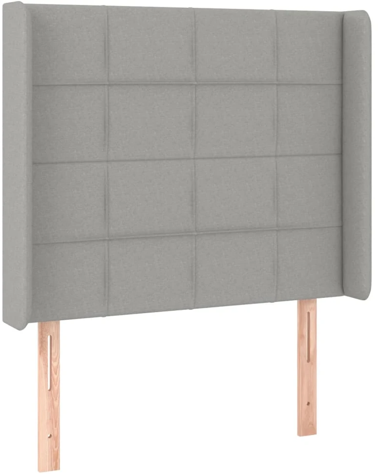 Galvūgalis su LED, šviesiai pilkas, 83x16x118/128cm, audinys
