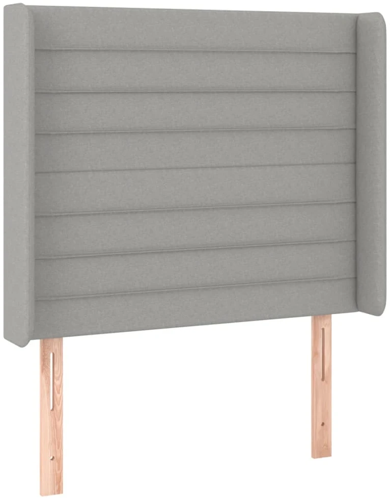 Galvūgalis su LED, šviesiai pilkas, 83x16x118/128cm, audinys