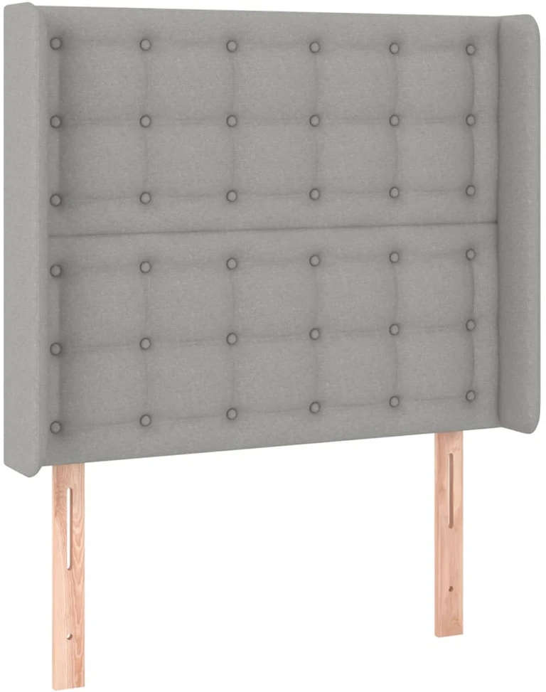 Galvūgalis su LED, šviesiai pilkas, 83x16x118/128cm, audinys