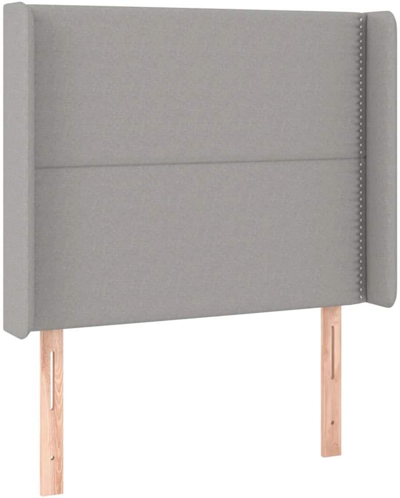 Galvūgalis su LED, šviesiai pilkas, 93x16x118/128cm, audinys