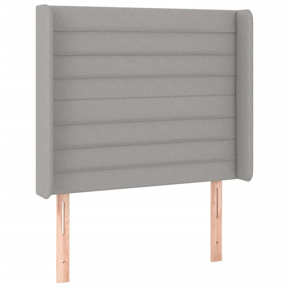 Galvūgalis su LED, šviesiai pilkas, 93x16x118/128cm, audinys