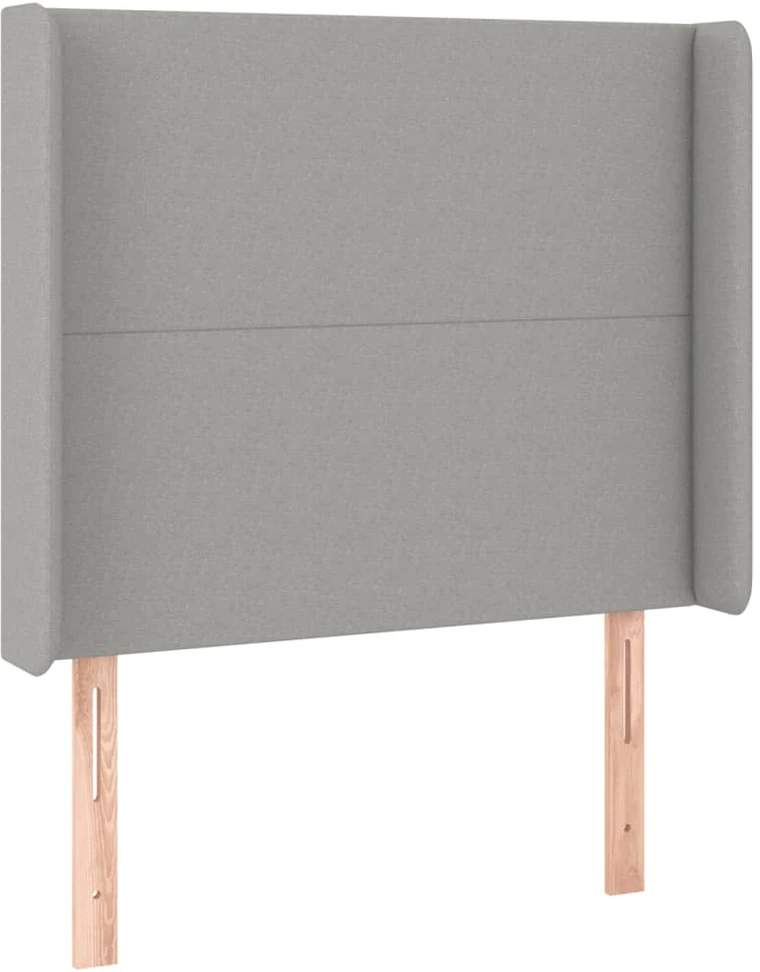 Galvūgalis su LED, šviesiai pilkas, 93x16x118/128cm, audinys