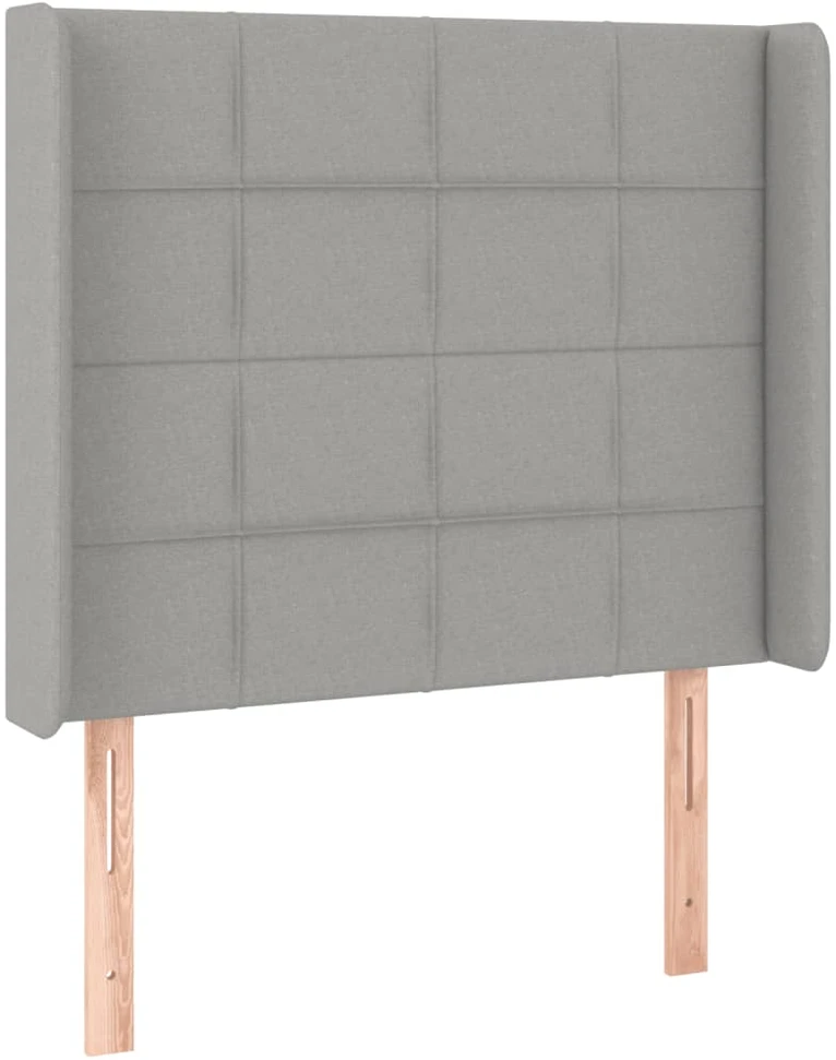 Galvūgalis su LED, šviesiai pilkas, 93x16x118/128cm, audinys