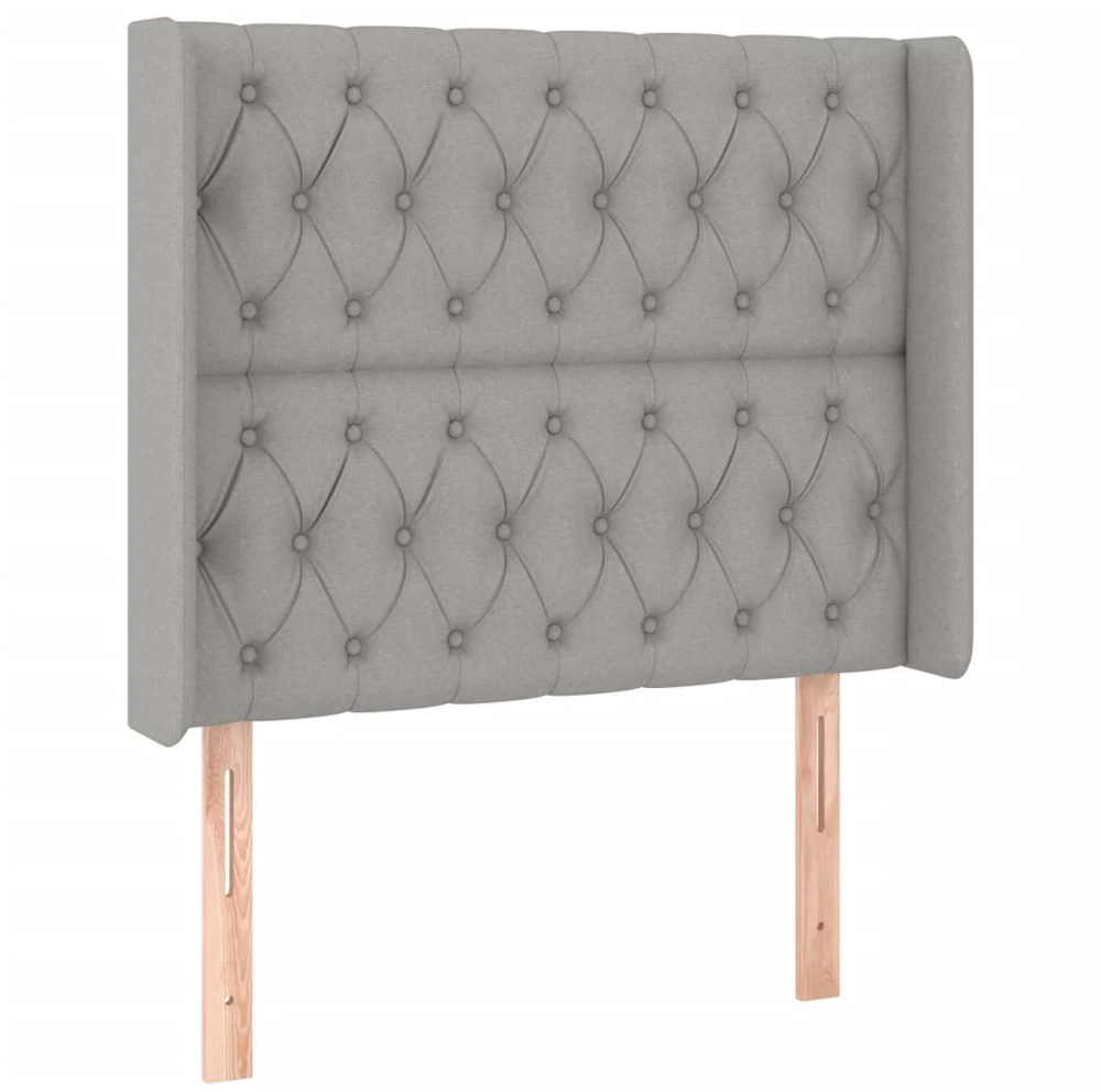 Galvūgalis su LED, šviesiai pilkas, 93x16x118/128cm, audinys