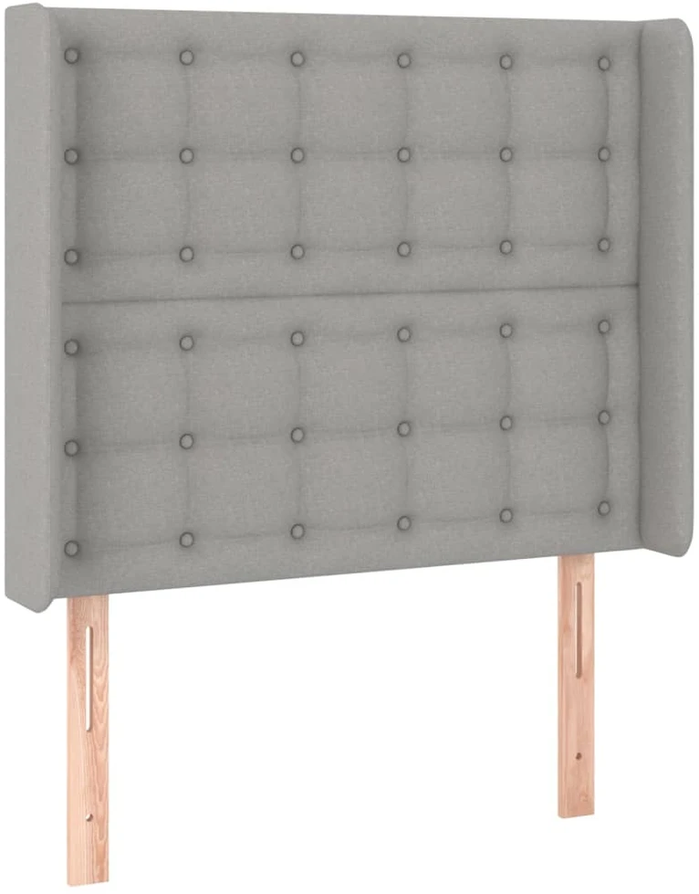 Galvūgalis su LED, šviesiai pilkas, 93x16x118/128cm, audinys