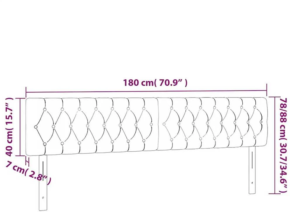 Galvūgalis su LED, tamsiai mėlynas, 180x7x78/88cm, aksomas
