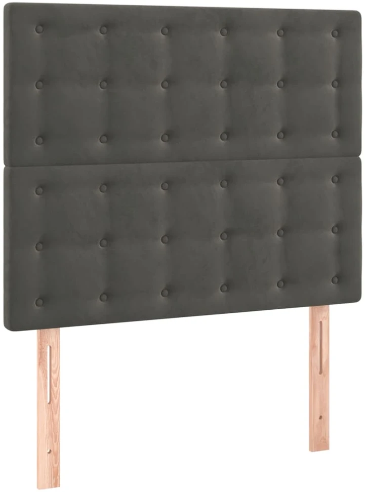 Galvūgalis su LED, tamsiai pilkas, 100x5x118/128cm, aksomas