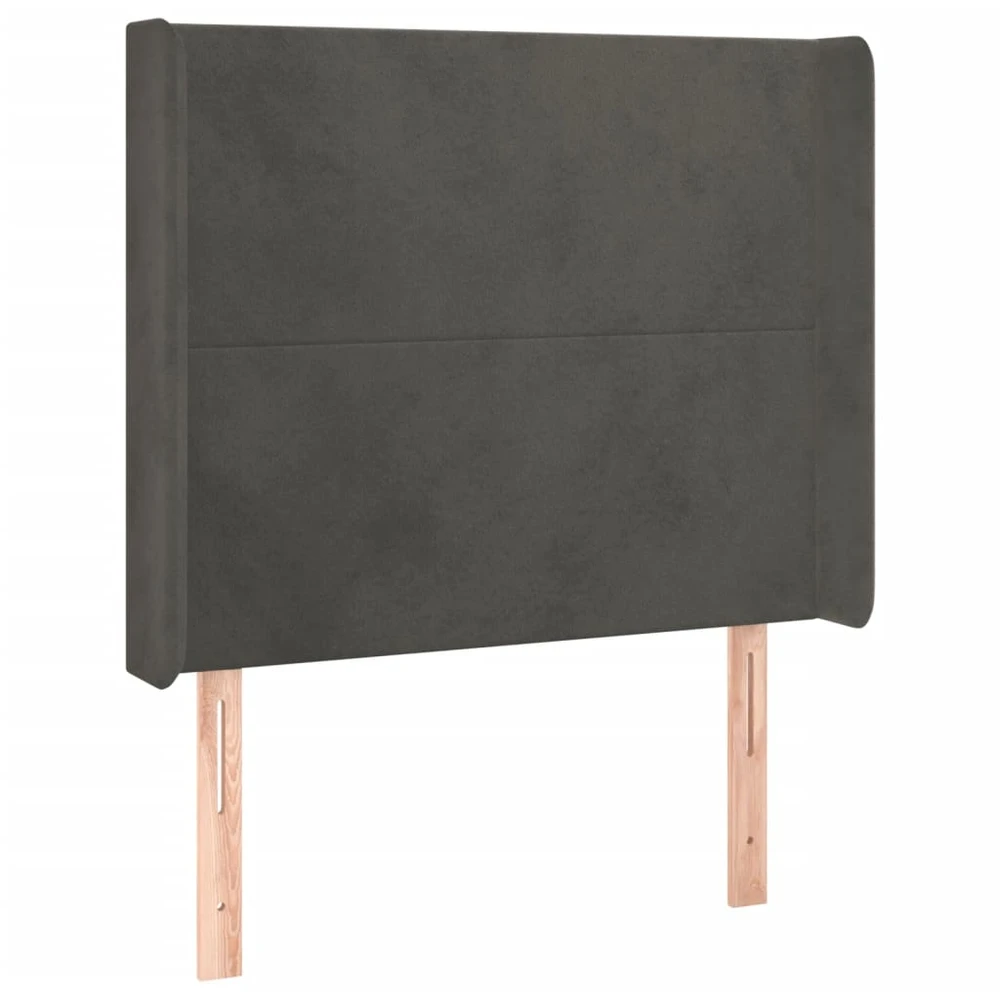 Galvūgalis su LED, tamsiai pilkas, 103x16x118/128cm, aksomas