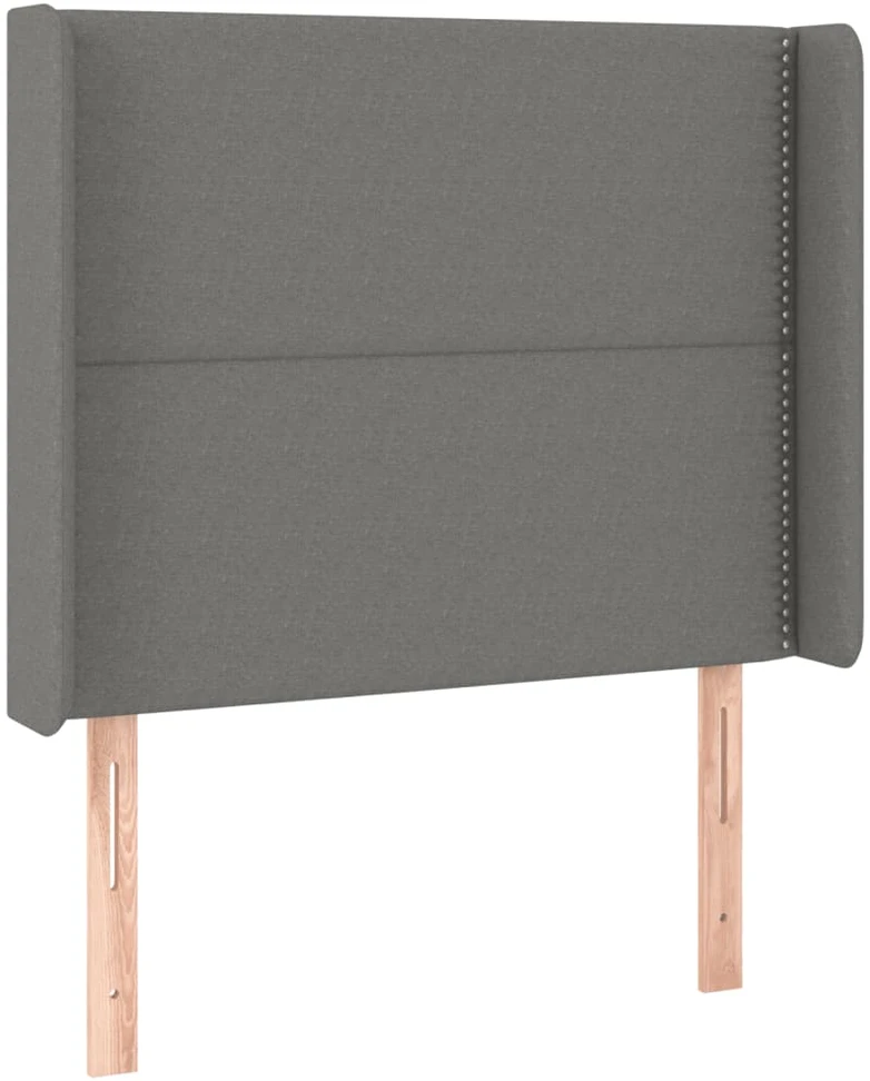 Galvūgalis su LED, tamsiai pilkas, 103x16x118/128cm, audinys