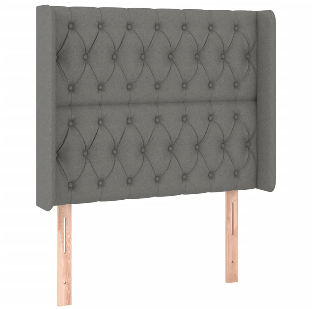 Galvūgalis su LED, tamsiai pilkas, 103x16x118/128cm, audinys