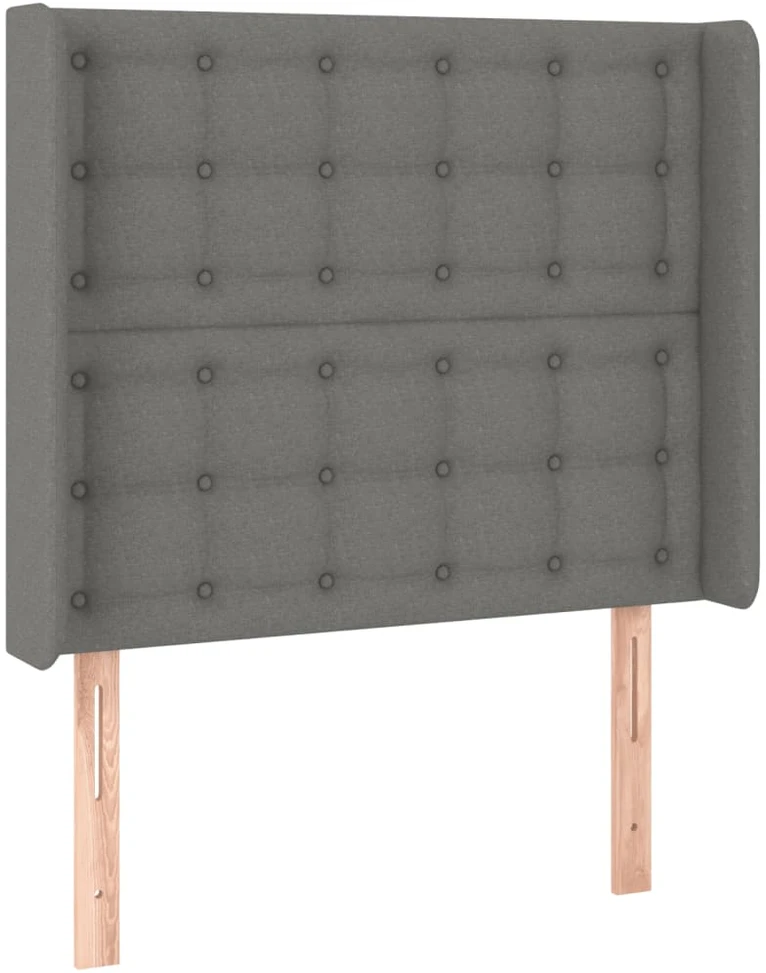 Galvūgalis su LED, tamsiai pilkas, 103x16x118/128cm, audinys