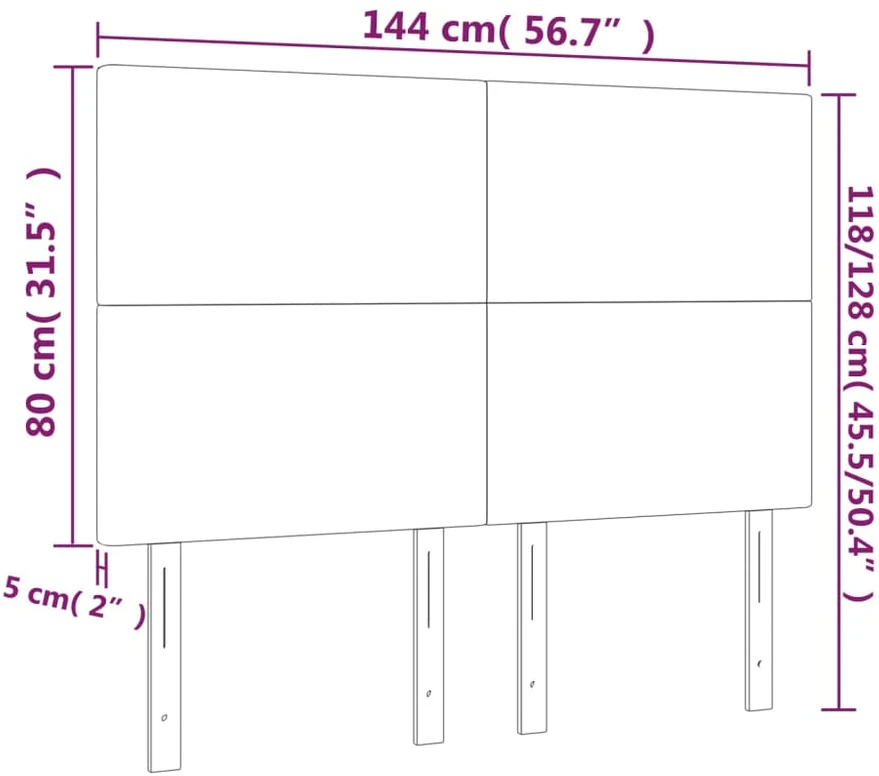 Galvūgalis su LED, tamsiai pilkas, 144x5x118/128cm, audinys