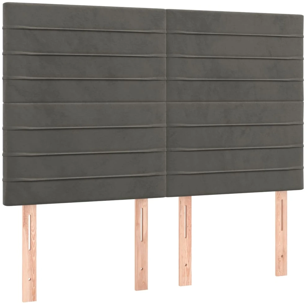 Galvūgalis su LED, tamsiai pilkas, 144x5x118/128cm, aksomas