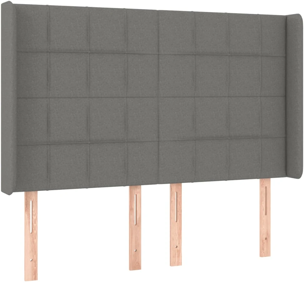 Galvūgalis su LED, tamsiai pilkas, 147x16x118/128cm, audinys