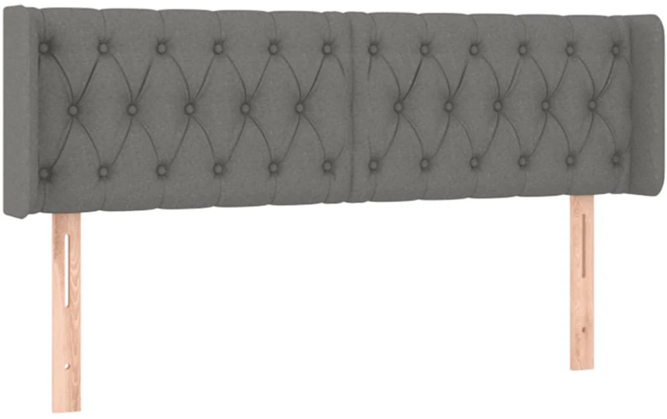 Galvūgalis su LED, tamsiai pilkas, 147x16x78/88cm, audinys