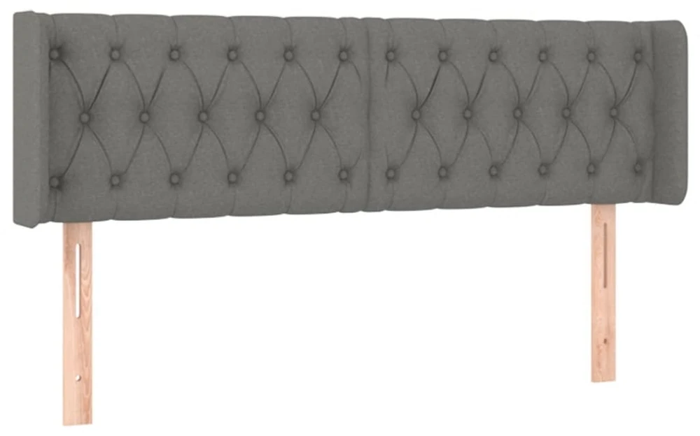 Galvūgalis su LED, tamsiai pilkas, 163x16x78/88cm, audinys