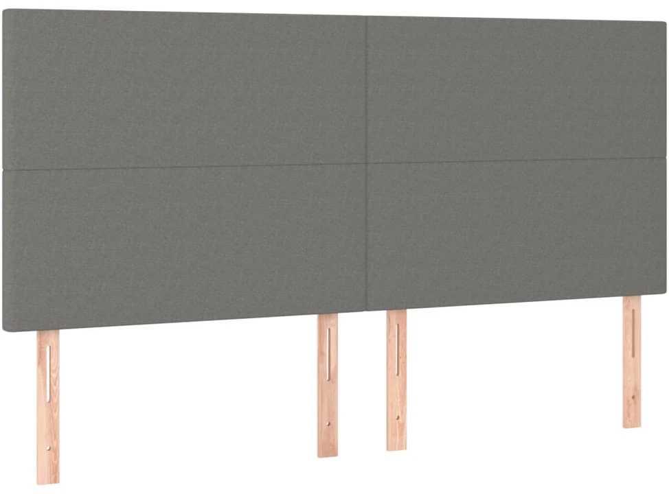 Galvūgalis su LED, tamsiai pilkas, 180x5x118/128cm, audinys