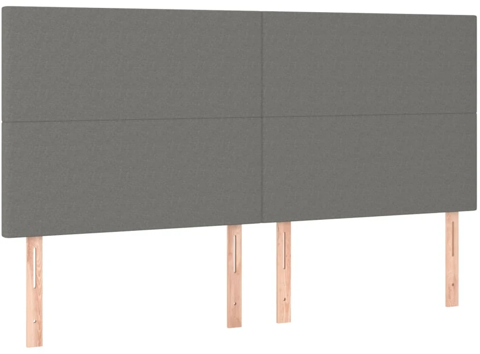 Galvūgalis su LED, tamsiai pilkas, 200x5x118/128cm, audinys
