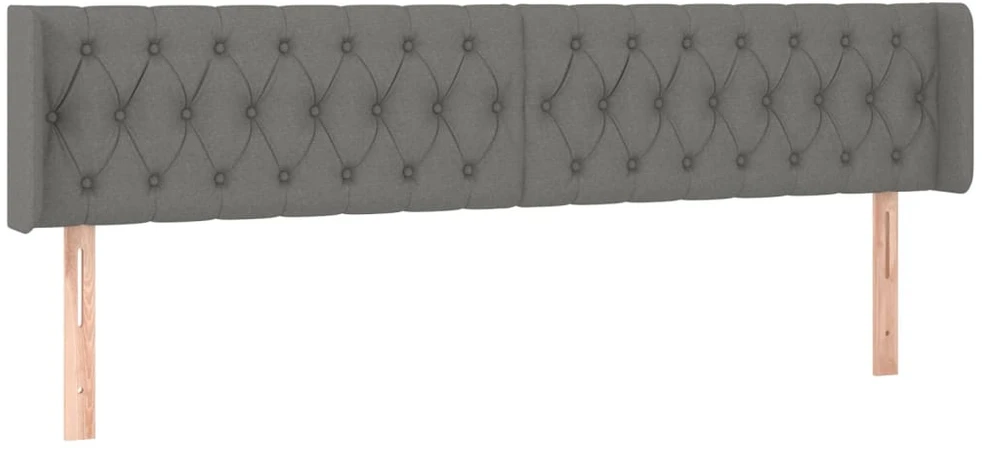 Galvūgalis su LED, tamsiai pilkas, 203x16x78/88cm, audinys