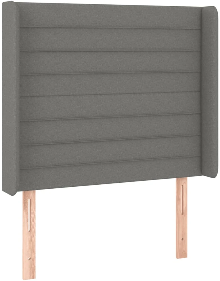 Galvūgalis su LED, tamsiai pilkas, 83x16x118/128cm, audinys
