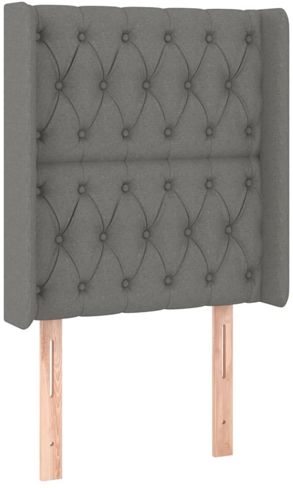 Galvūgalis su LED, tamsiai pilkas, 83x16x118/128cm, audinys