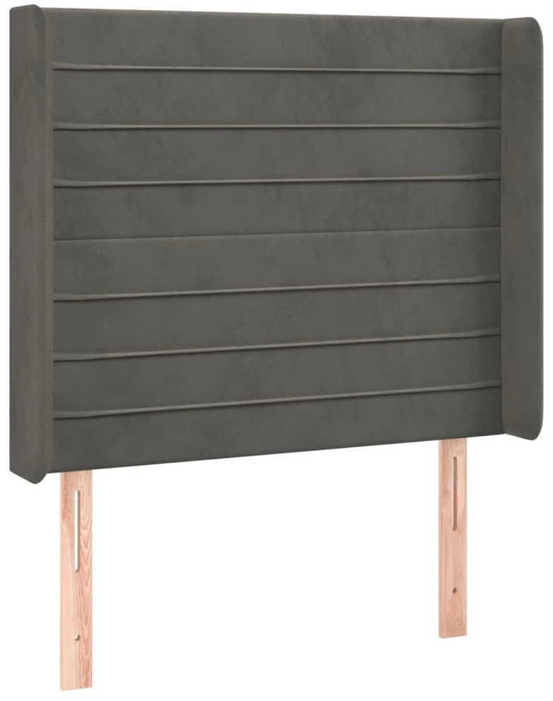 Galvūgalis su LED, tamsiai pilkas, 83x16x118/128cm, aksomas