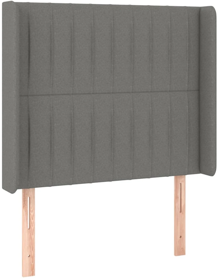 Galvūgalis su LED, tamsiai pilkas, 83x16x118/128cm, audinys