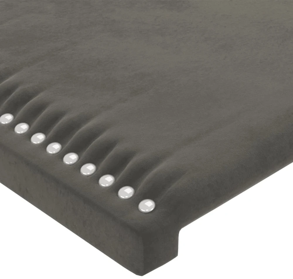 Galvūgalis su LED, tamsiai pilkas, 93x16x118/128cm, aksomas