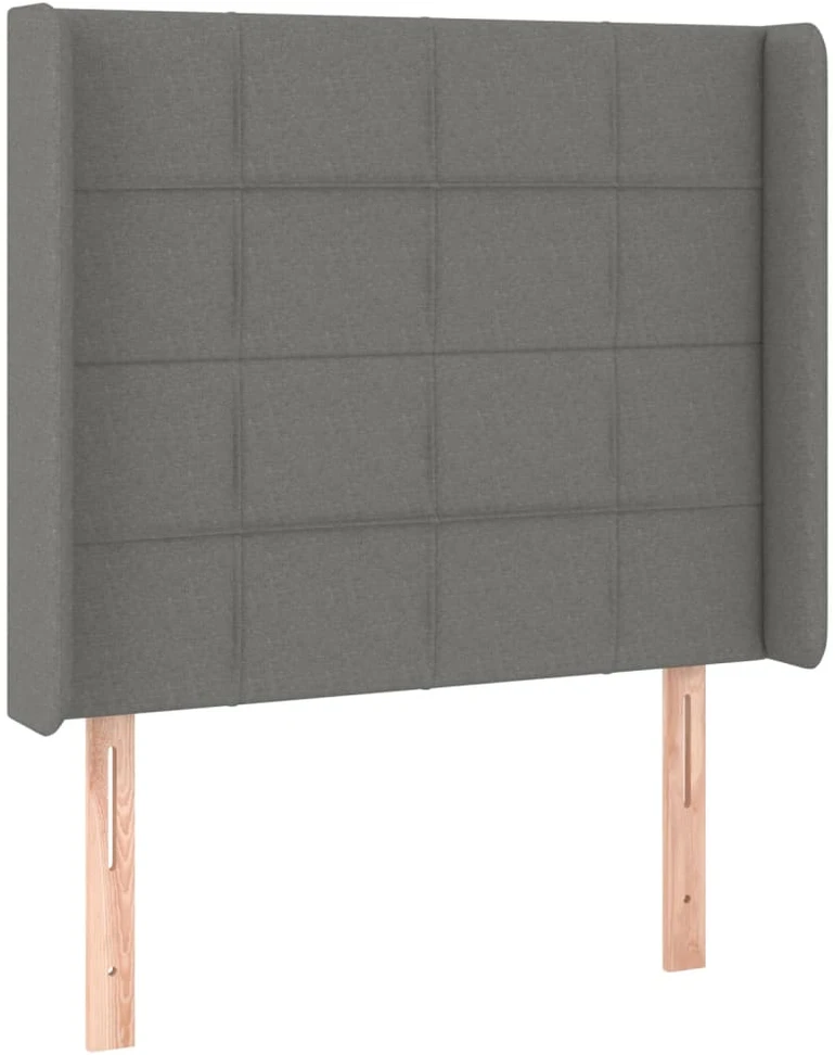 Galvūgalis su LED, tamsiai pilkas, 93x16x118/128cm, audinys
