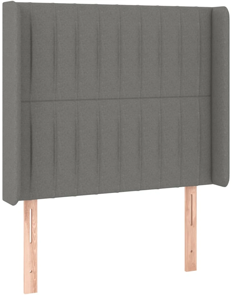 Galvūgalis su LED, tamsiai pilkas, 93x16x118/128cm, audinys