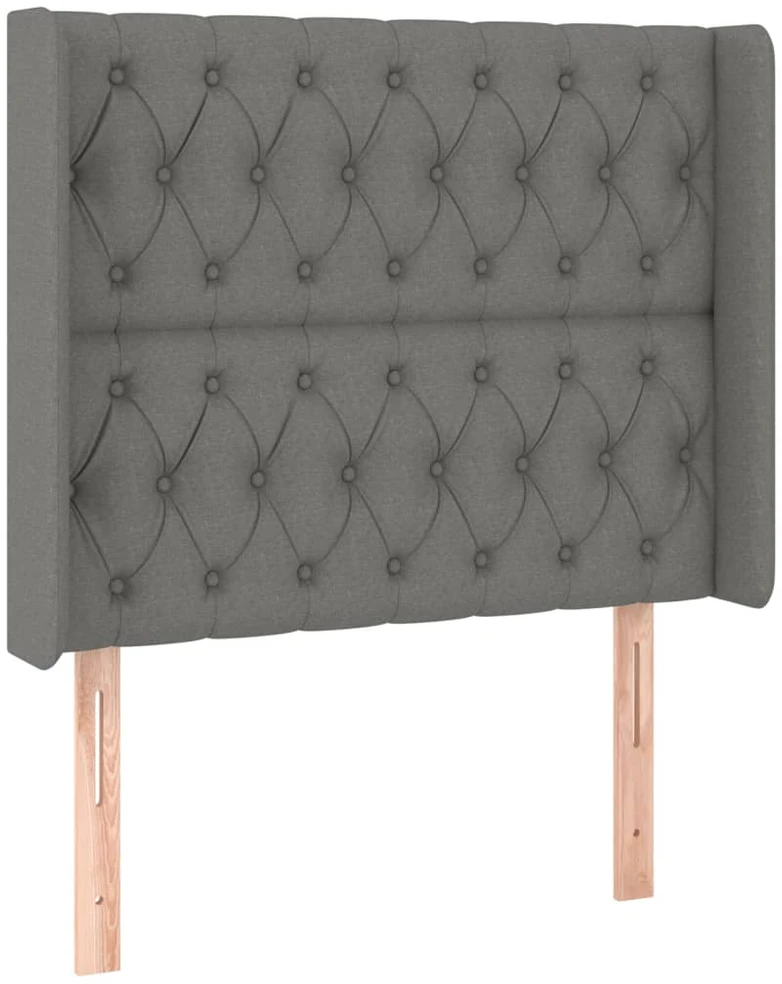 Galvūgalis su LED, tamsiai pilkas, 93x16x118/128cm, audinys