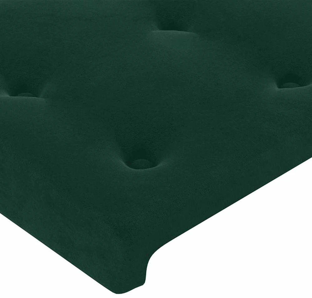 Galvūgalis su LED, tamsiai žalias, 100x5x118/128cm, aksomas