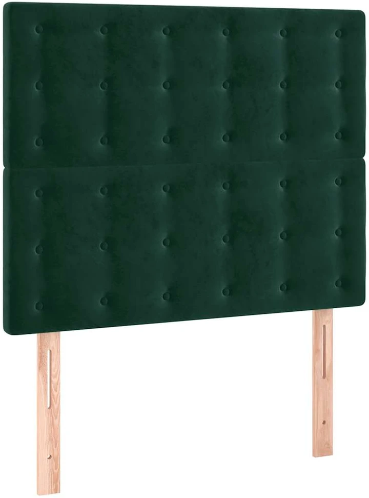 Galvūgalis su LED, tamsiai žalias, 100x5x118/128cm, aksomas