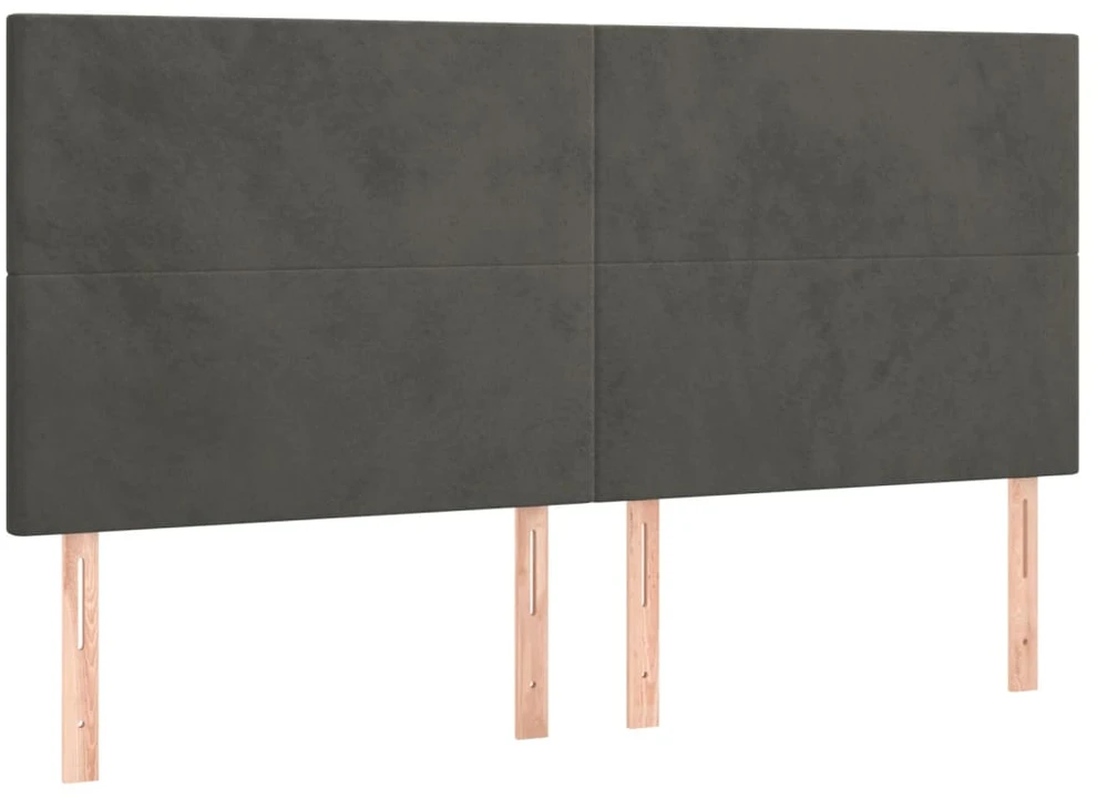 Galvūgalis su LED, tamsiai žalias, 160x5x118/128cm, aksomas