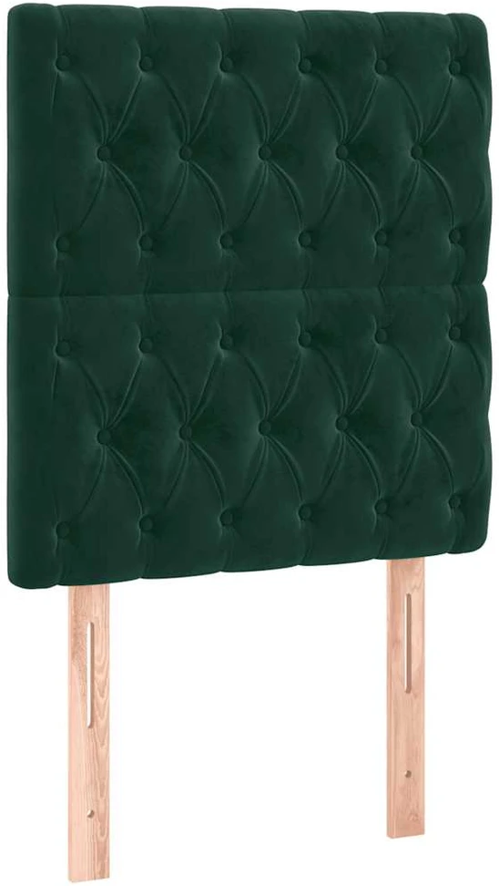 Galvūgalis su LED, tamsiai žalias, 80x7x118/128cm, aksomas