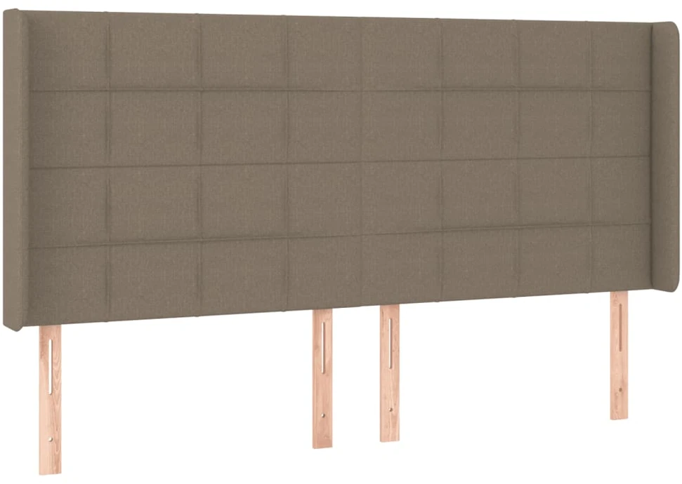 Galvūgalis su LED, taupe spalvos, 203x16x118/128cm, audinys