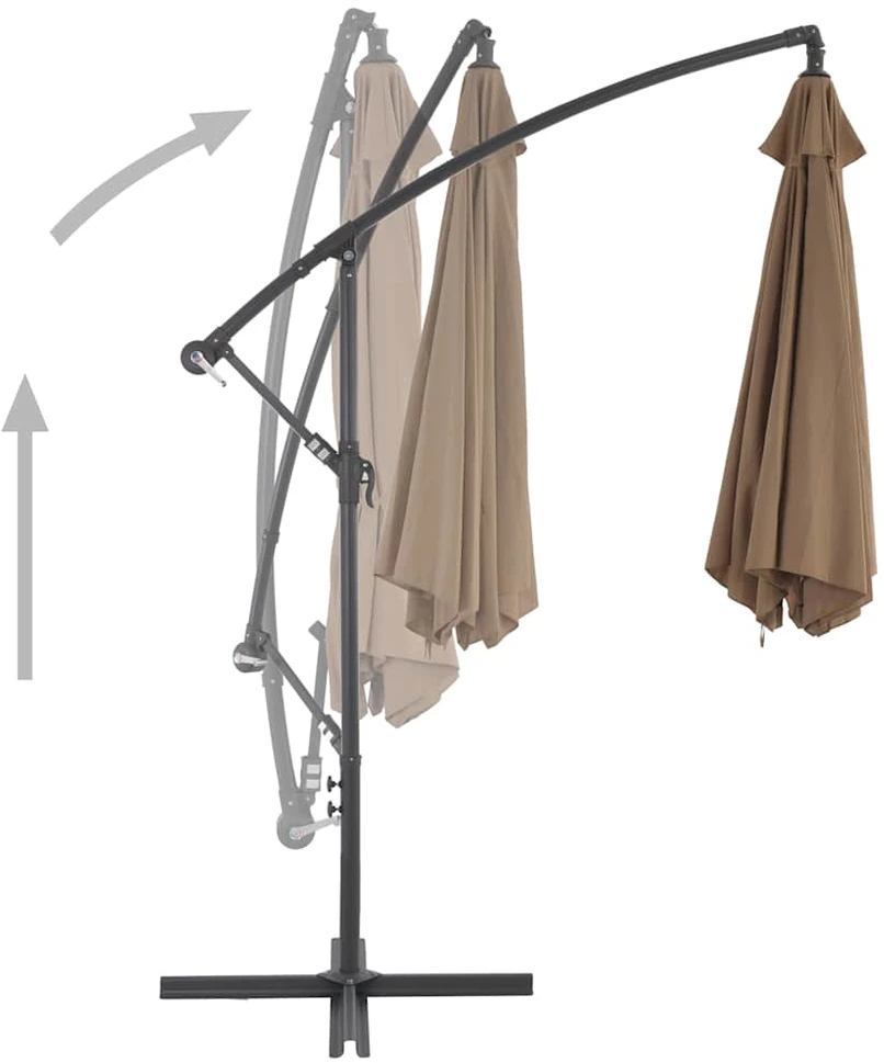 Gembinis sodo skėtis su aliuminiu stulpu, taupe, 300cm