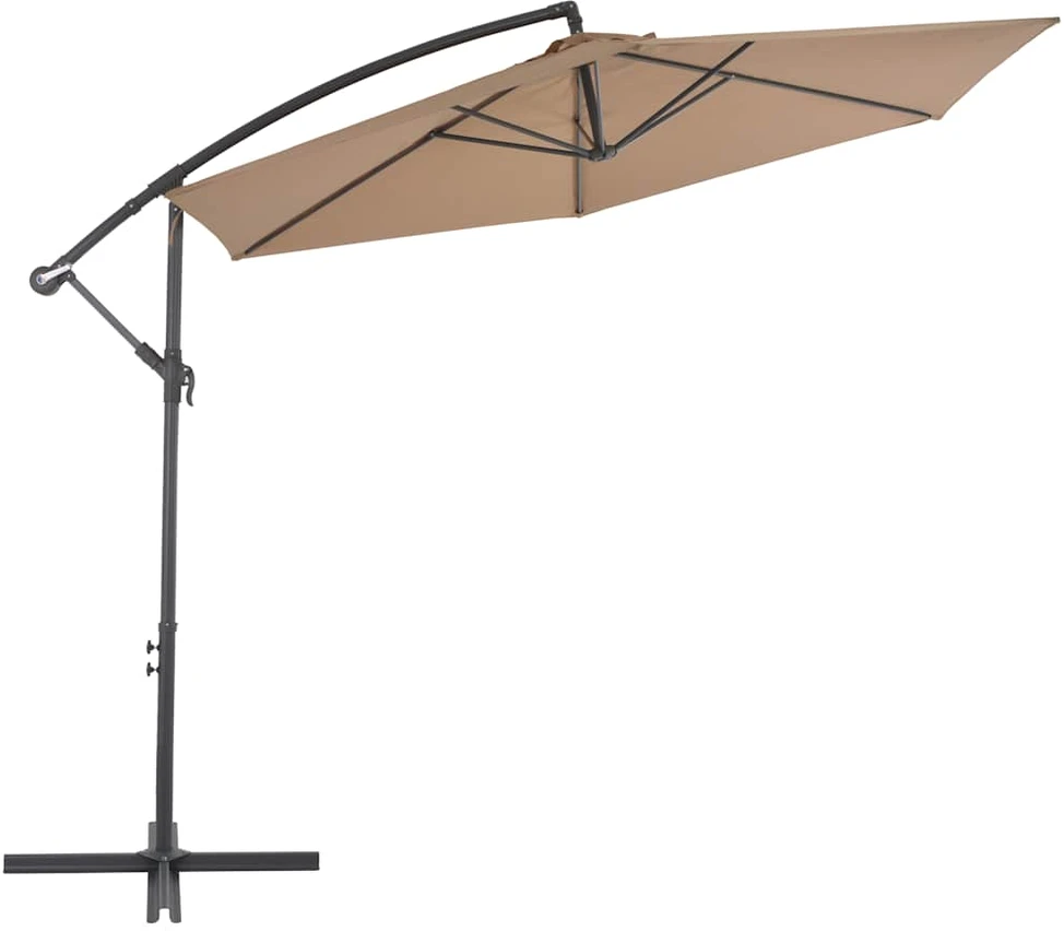 Gembinis sodo skėtis su aliuminiu stulpu, taupe, 300cm