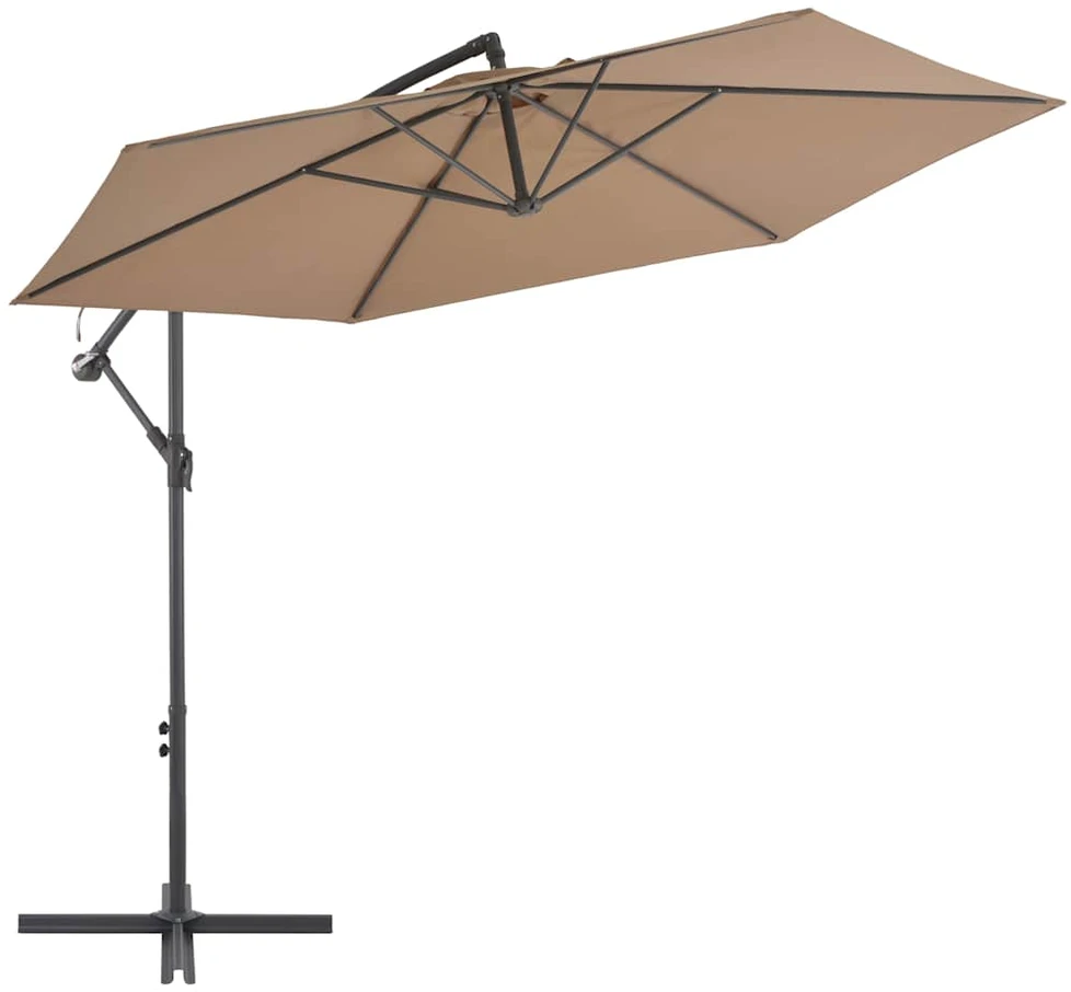 Gembinis sodo skėtis su aliuminiu stulpu, taupe, 300cm
