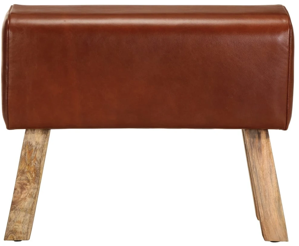 Gimnastikos arklys, rudas, 58cm, tikra oda ir mango masyvas