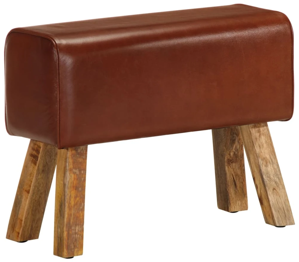 Gimnastikos arklys, rudas, 58cm, tikra oda ir mango masyvas