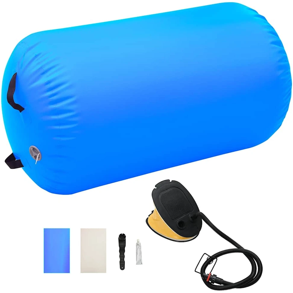 Gimnastikos ritinys su pompa, mėlynas, 100x60cm, PVC