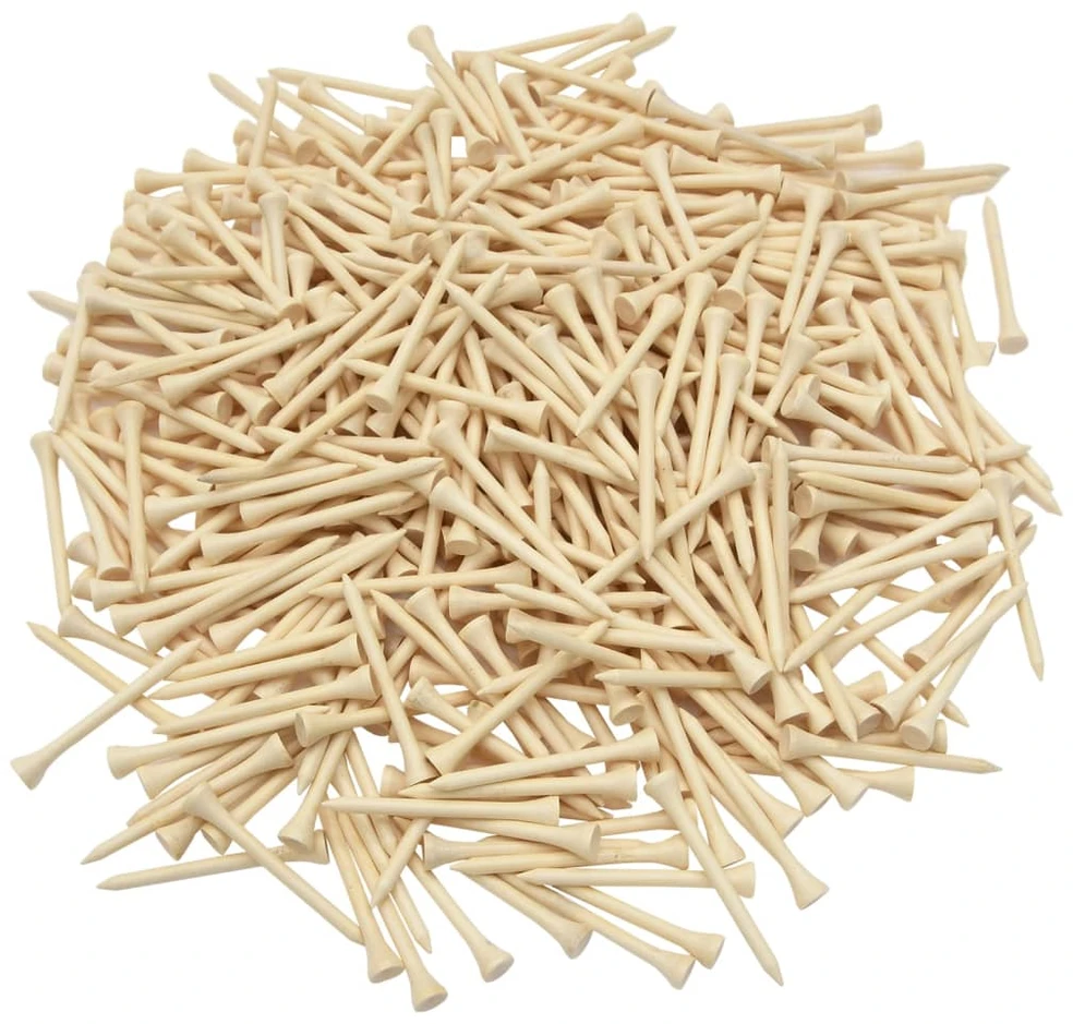 Golfo kamuoliukų laikikliai, 1000vnt., 83mm, bambukas