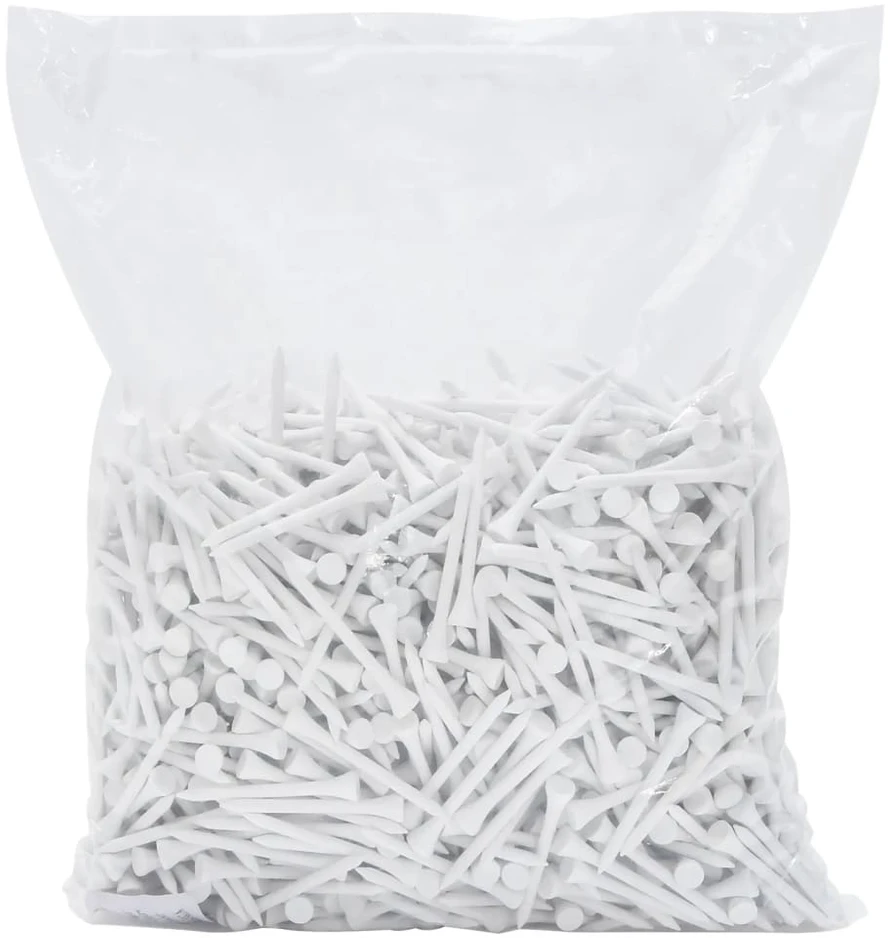 Golfo kamuoliukų laikikliai, 1000vnt., baltas, 83mm, bambukas