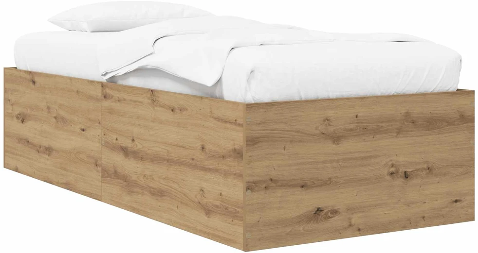 Lova Grindų lovos rėmas Artisano ąžuolo 80 x 200 cm Apdirbta mediena