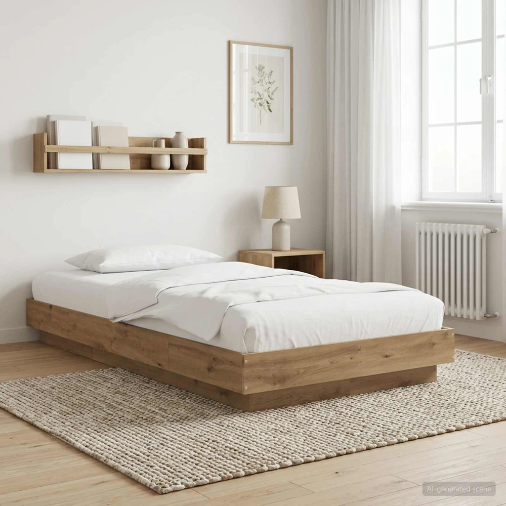 Lova Grindų lovos rėmas Artisano ąžuolo 80 x 210 cm Apdirbta mediena