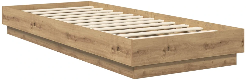 Lova Grindų lovos rėmas Artisano ąžuolo 80 x 200 cm Apdirbta mediena